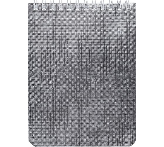 Изображение товара Блокнот Hatber METALLIC 40 л, А6, клетка, обложка бумвинил, серебро, 96 шт в упаковке 059257