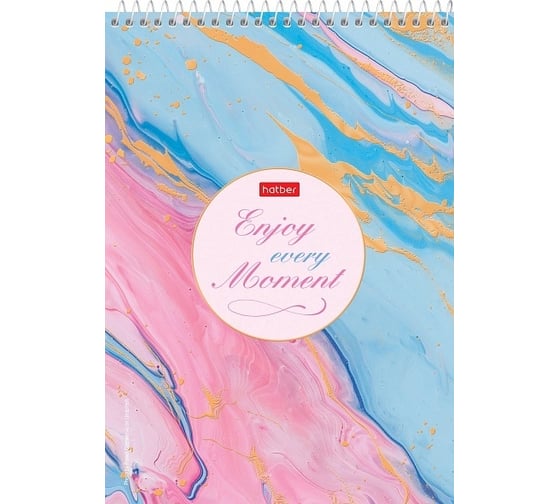 Изображение товара Блокнот Hatber Наслаждайся моментом 60 л, А5, клетка, обложка мелованный картон, УФ-лак на спирали, 4 шт в упаковке 066422