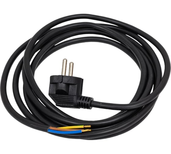 Изображение товара Электрический шнур с вилкой REXANT пвс 3x1,5 мм2 3м (черный) 11-1326