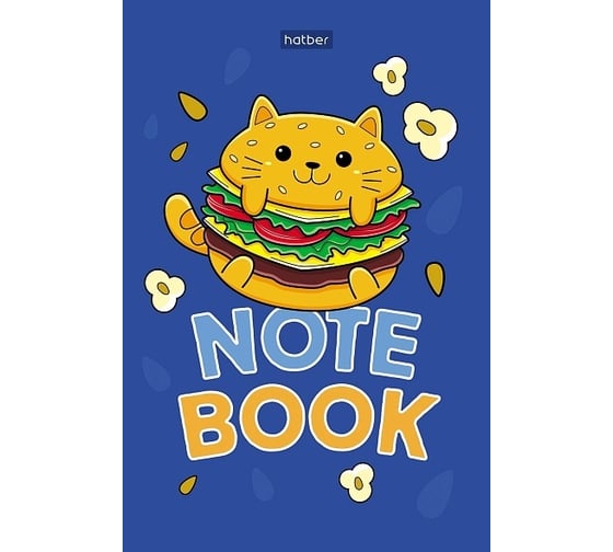 Изображение товара Блокнот Hatber Premium Cats-Fast food 40 л, А6, 80 г/кв.м, клетка, обложка мелованная бумага, 192 шт в упаковке 077046