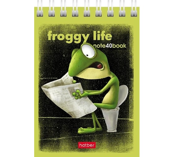 Изображение товара Блокнот Hatber Лягух Кир 40 л, А7, клетка, 65 г/кв.м, обложка мелованный картон, 120 шт в упаковке 081184