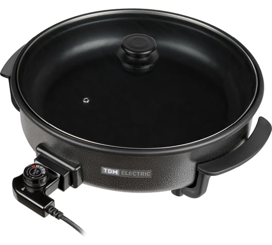 Изображение товара Электросковорода TDM ELECTRIC с крышкой "Кэмп 1", 1350 Вт, диаметр 30 см, глубина 7 см, антипригарное покрытие SQ4020-0001