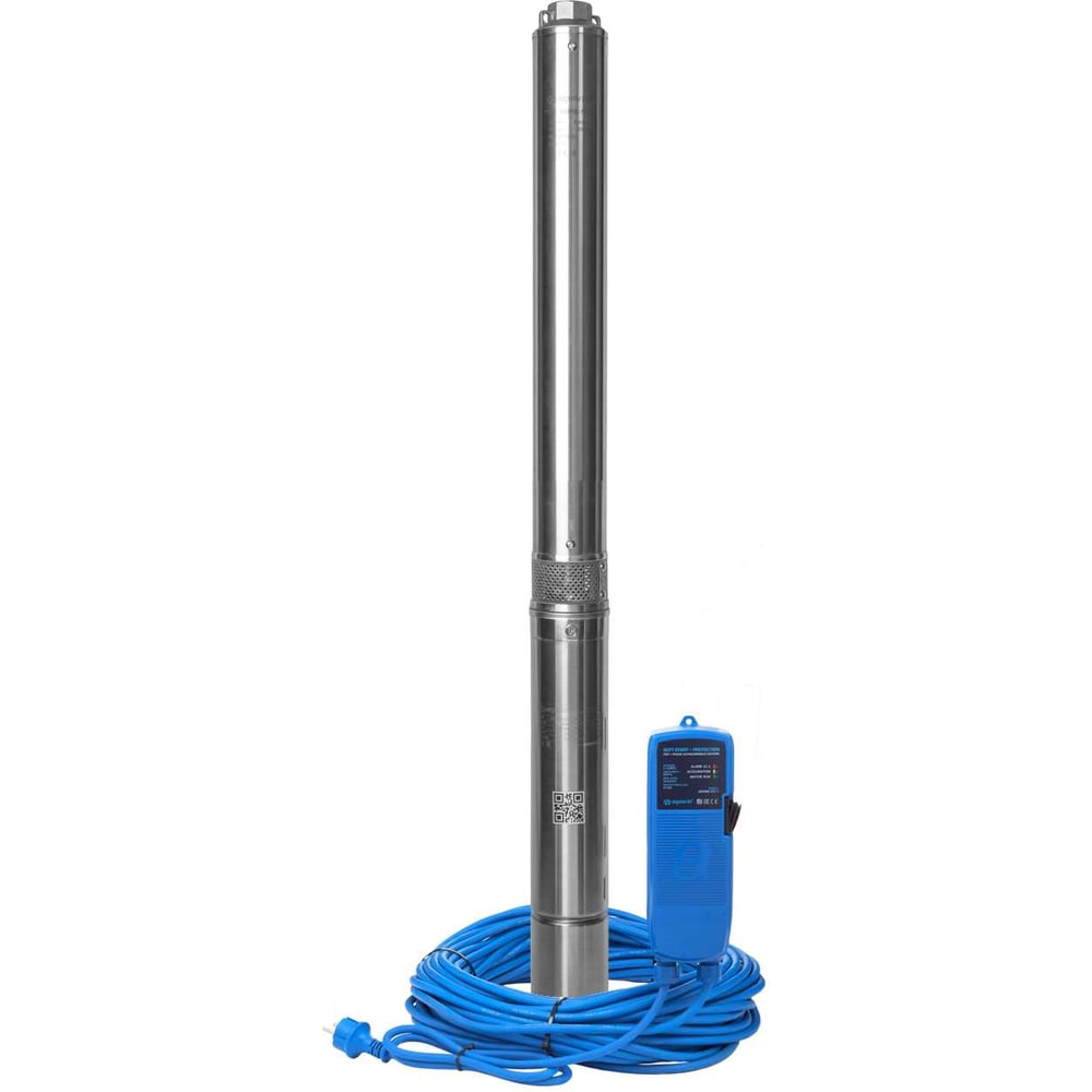 Изображение товара Скважинный насос AQUARIO ASP1E-55-75(P) с плавным пуском, нержавейка, 35 м кабель