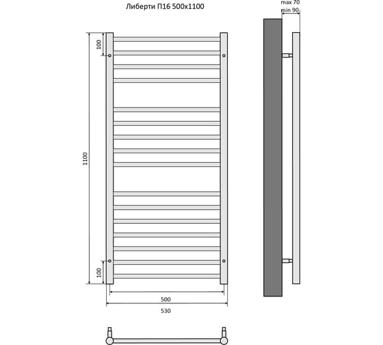 Изображение товара Полотенцесушитель Aquatek либерти 00000132959