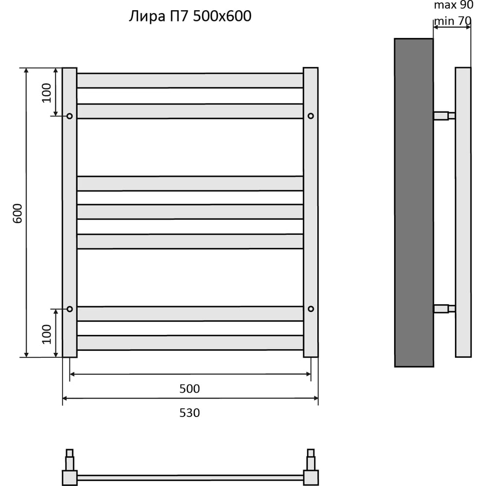 Изображение товара Полотенцесушитель Aquatek лира 00000132922 черный муар