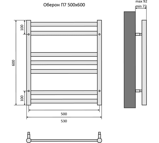 Изображение товара Полотенцесушитель Aquatek оберон 00000132975