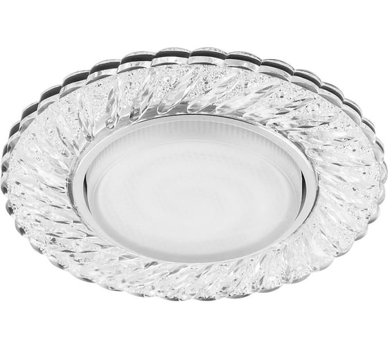 Изображение товара Встраиваемый светильник для натяжных потолков с белой LED подсветкой Feron CD4021 GX53 прозрачный, 29474