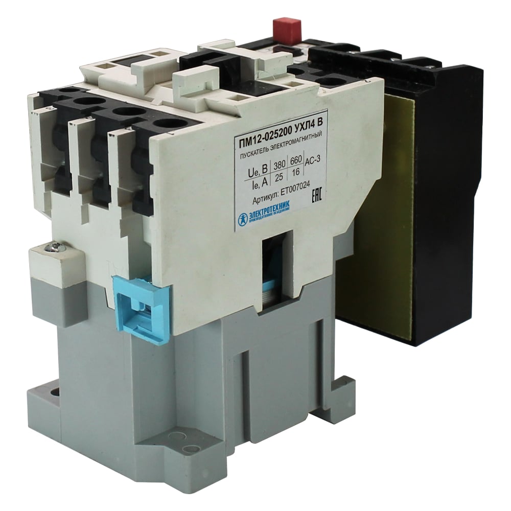 Изображение товара Электромагнитный пускатель Электротехник Пм12-025200 ухл4 110В 25А нереверсивный