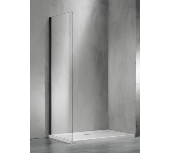 Изображение товара Боковая часть душевого ограждения SANTREK AQUA Evo- SP-1000-C-Matt Black 1000x1950 стекло прозрачноеачное 8мм, профиль Чёрный 314066