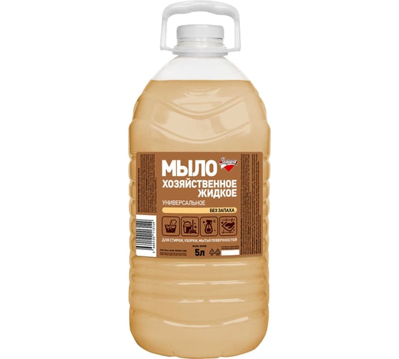 Изображение товара Хозяйственное жидкое универсальное мыло Золушка 5л без запаха пэт М-02-5с