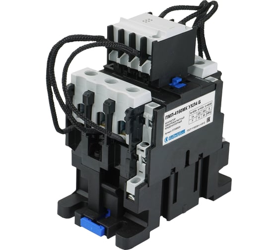 Изображение товара Электромагнитный контактор Электротехник Пмл-4160мк ухл4 б, 220в/50гц, 30,0 квар, 1з+2р, 63а, ip20, ET559520
