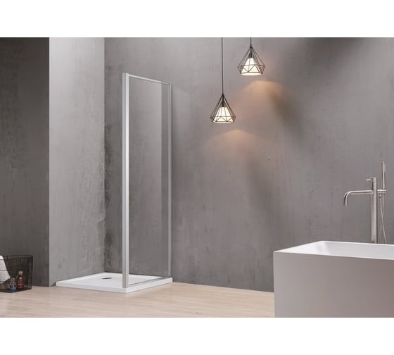 Изображение товара Боковая часть душевого ограждения SANTREK AQUA Time- SP-700-G-Chrome 700x1950 стекло грейп 6мм, профиль Хром 314665