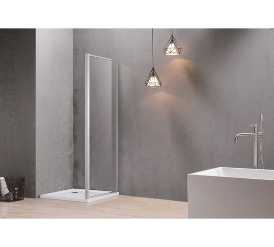 Изображение товара Боковая часть душевого ограждения SANTREK AQUA Time- SP-800-C-Chrome 800x1950 стекло прозрачное 6мм, профиль Хром 314658