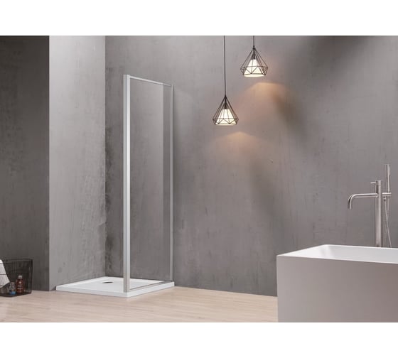 Изображение товара Боковая часть душевого ограждения SANTREK AQUA Time- SP-800-G-Chrome 800x1950 стекло грейп 6мм, профиль Хром 314666