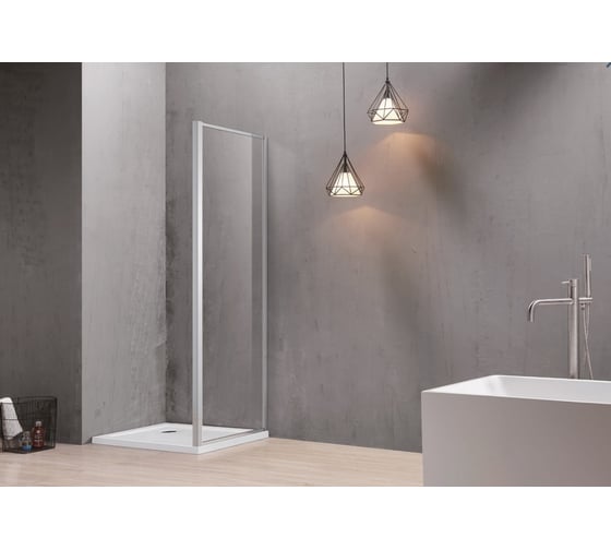 Изображение товара Боковая часть душевого ограждения SANTREK AQUA Time- SP-900-C-Chrome 900x1950 стекло прозрачное 6мм, профиль Хром 314659