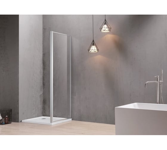 Изображение товара Боковая часть душевого ограждения SANTREK AQUA Time- SP-900-G-Chrome 900x1950 стекло грейп 6мм, профиль Хром 314667