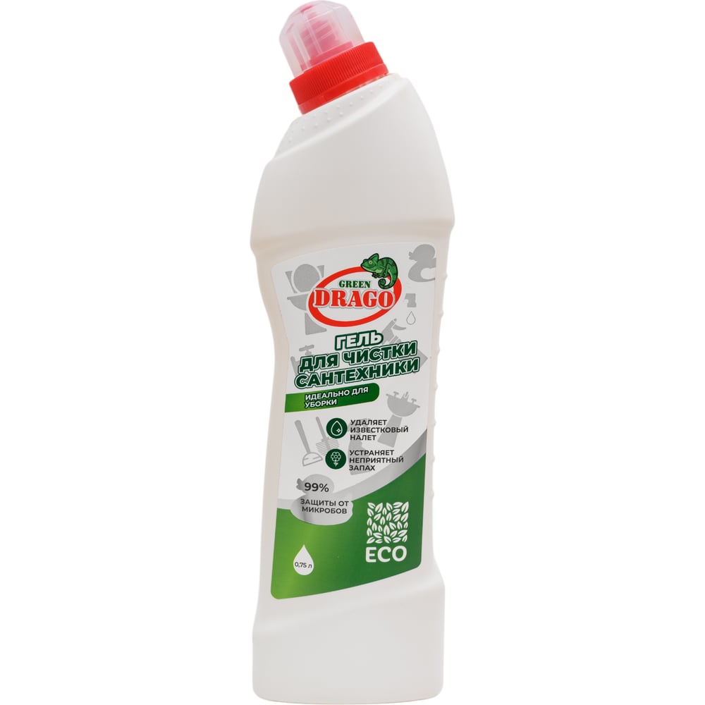 Гель для чистки сантехники Green Drago GD800750