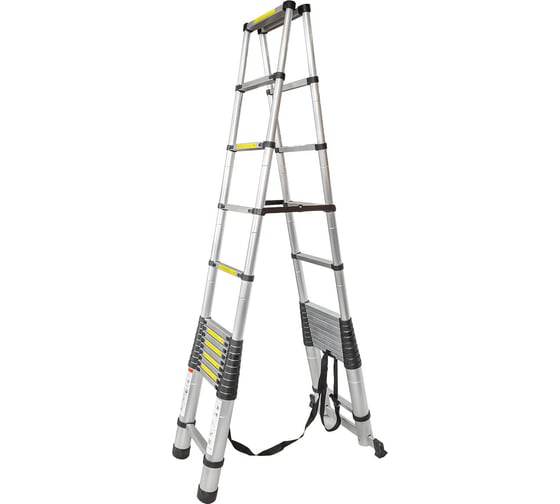 Изображение товара Телескопическая алюминиевая двухсекционная лестница-стремянка Forsage 4.4+4.4 м, 15+15 ступенек F-UP440-2 54175