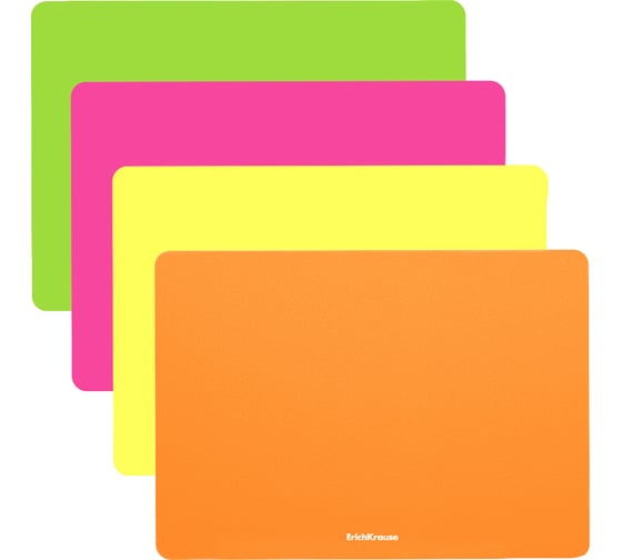 Изображение товара Доска для лепки ErichKrause Matt Neon пластиковая, A4, ассорти, 4 шт. в упаковке 54569