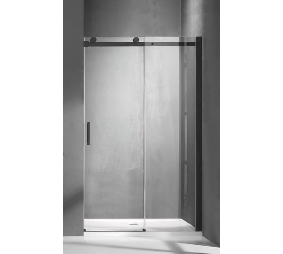 Изображение товара Душевое ограждение SANTREK AQUA Evo-DF-1400-C-Matt Black 1400x1950 прямое, стекло прозрачное 8мм, профиль чёрный 314072