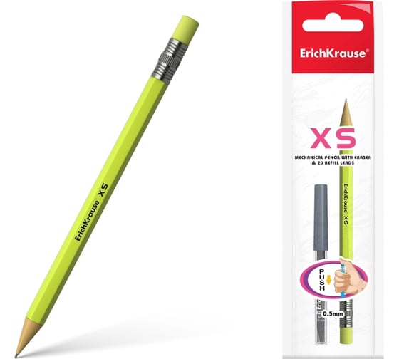 Изображение товара Набор ErichKrause 1 механический карандаш XS и 20 грифелей 0.5 мм, НВ 45203
