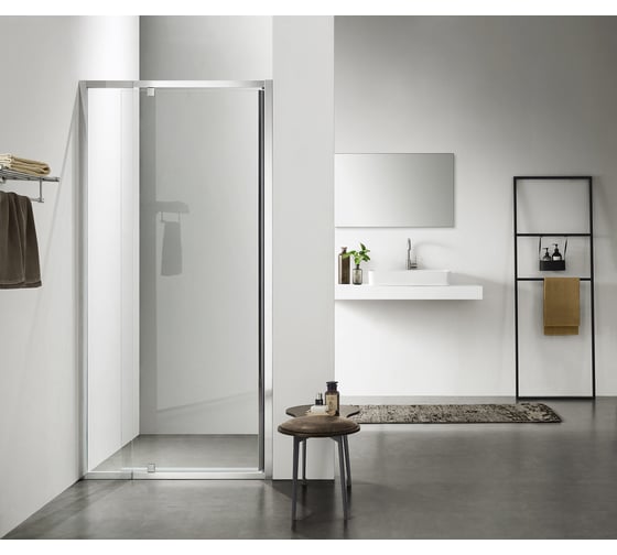 Изображение товара Душевое ограждение SANTREK AQUA Time - DF-DP-900-G-Chrome 900x1950 прямое стекло грейп 6 мм, профиль хром 314653