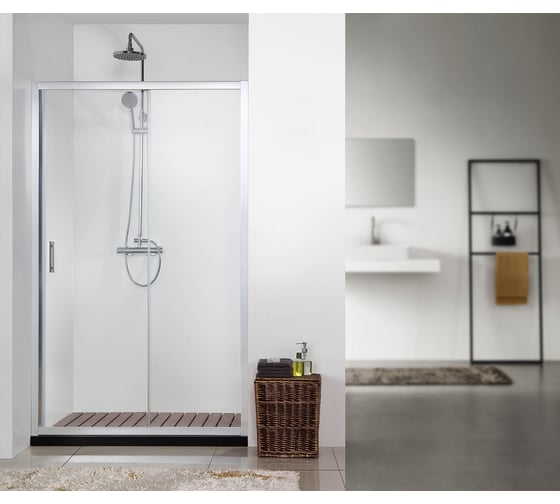 Изображение товара Душевое ограждение SANTREK AQUA Time- DF-1200-C-Chrome 1200x1950 прямое стекло прозрачное 6 мм, профиль хром 314685