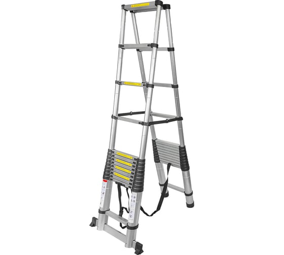 Изображение товара Телескопическая алюминиевая двухсекционная лестница-стремянка Forsage 4.1+4.1 м, 14+14 ступенек F-UP410-2(54173)