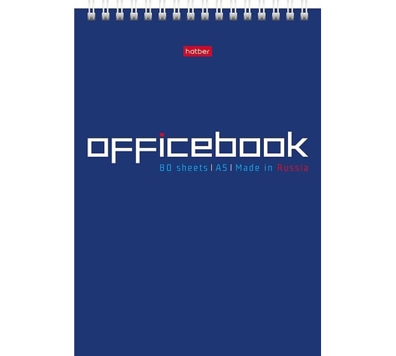 Изображение товара Блокнот Hatber Office Book 80 л, А5, клетка, 65 г/кв.м, обложка мелованный картон, УФ-лак, 56 шт в упаковке 076920