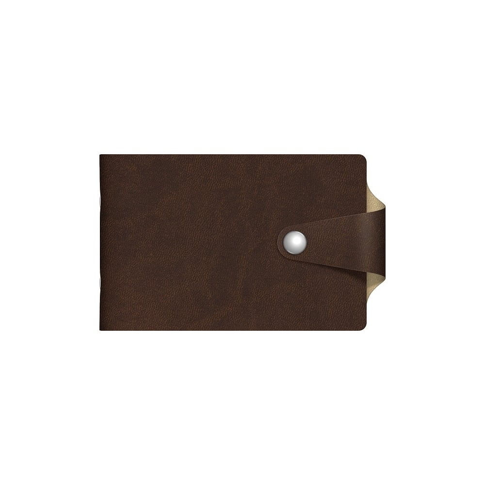 Изображение товара Визитница Hatber VIVELLA BICOLOUR 12 карманов, двухцветный, 70x120 мм, коричневый/бежевый, хлястик с кнопкой, 1 шт в упаковке 054671
