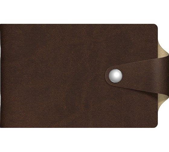 Изображение товара Визитница Hatber VIVELLA BICOLOUR 12 карманов, двухцветный, 70x120 мм, коричневый/бежевый, хлястик с кнопкой, 1 шт в упаковке 054671