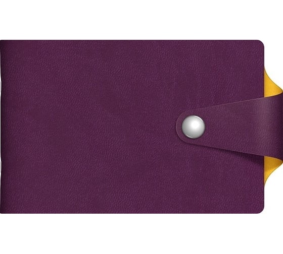 Изображение товара Визитница Hatber VIVELLA BICOLOUR 12 карманов, двухцветный, 70x120 мм, фиолетовый/желтый, хлястик с кнопкой, 1 шт в упаковке 054666