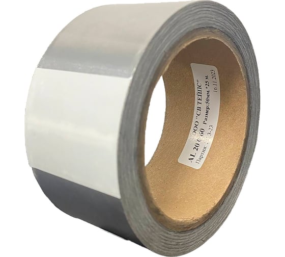 Изображение товара Лента на основе фольги SV Tapes AL2060001 Al 20 G 60, 50 мм, 25 м, c каучуковым клеем высокой первоначальной липкости AL206000150.25