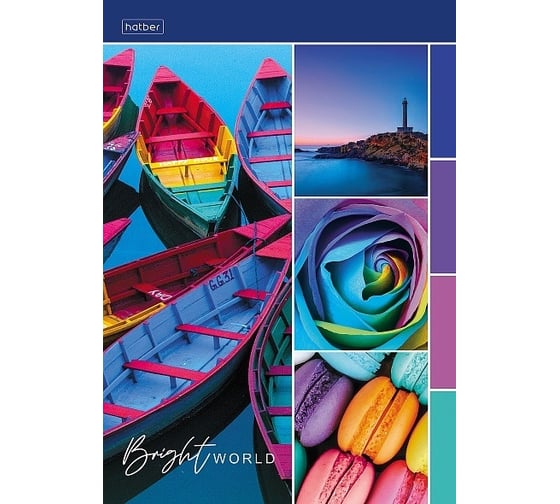 Изображение товара Блокнот Hatber Premium Яркие краски жизни 40 л, А5, 80 г/кв.м, клетка, обложка мелованная бумага, 88 шт в упаковке 076964