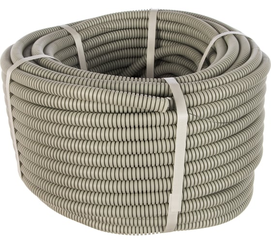 Изображение товара Гофрированная труба Строитель ПВХ серая д16 50м PR.031650