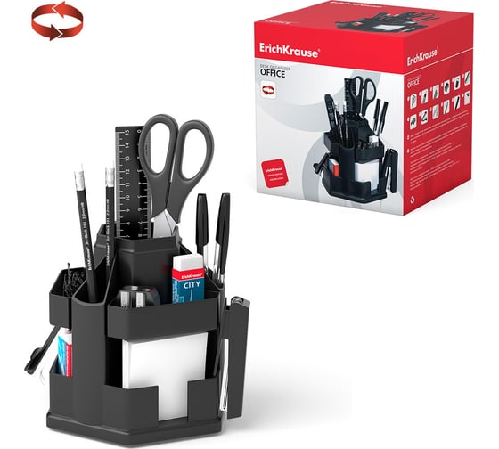 Изображение товара Настольный вращающийся пластиковый набор ErichKrause Office, Classic, черный 12