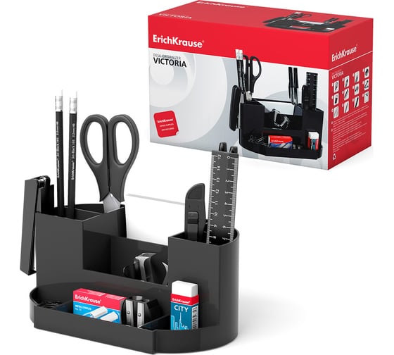 Изображение товара Настольный пластиковый набор ErichKrause Victoria, Classic, черный 96