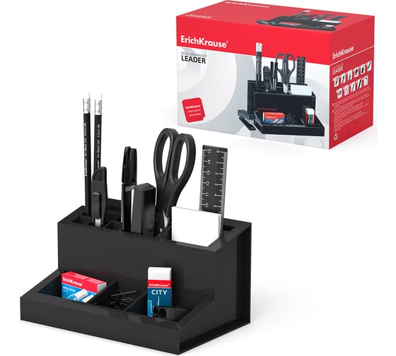 Изображение товара Настольный пластиковый набор ErichKrause Leader, Classic, черный 97