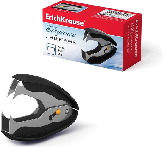 Изображение товара Антистеплер ErichKrause с фиксатором Элегантность Классика, черный 28239