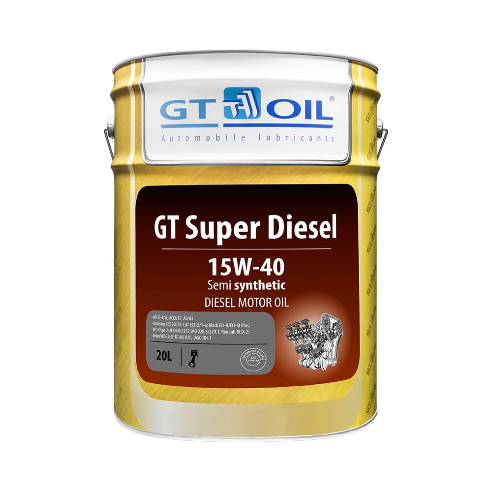 фото Масло super diesel, sae 15w-40, api ci-4/sl, 20 л gt oil 8809059407080