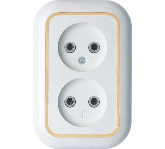 Изображение товара Розетка Кунцево-Электро ВАЛЕНТИНА скрытая установка, двухместная РС10-393 З 5450