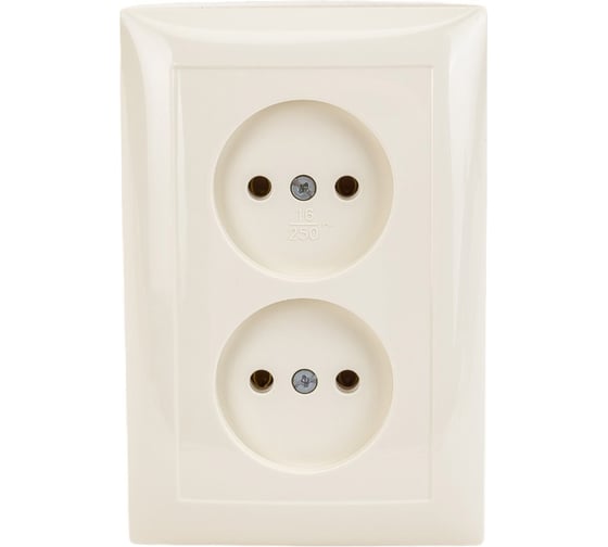 Изображение товара Розетка Кунцево-Электро СЕЛЕНА скрытой установки двухместая РС16-371 с/к 8147
