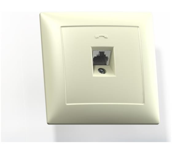 Изображение товара Телефонная розетка Кунцево-Электро СЕЛЕНА скрытой установки одноместная РТ1-398 с/к 8149