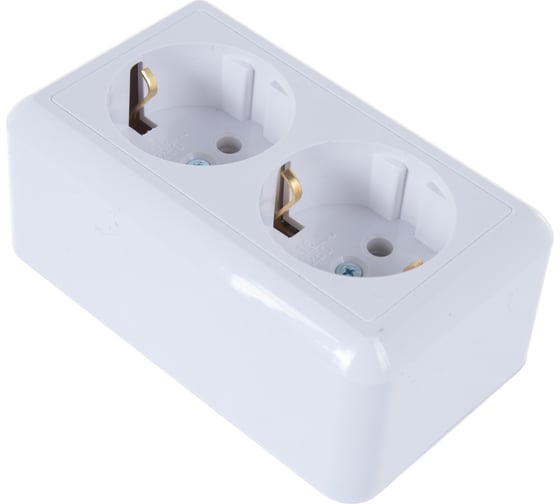 Изображение товара Розетка Кунцево-Электро ОПТИМА двухместная с з/к, 16А РА16-374 8010