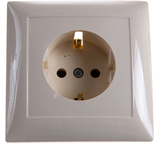 Изображение товара Розетка Кунцево-Электро СЕЛЕНА скрытой установки одноместная с з/к РС16-370 с/к 8146