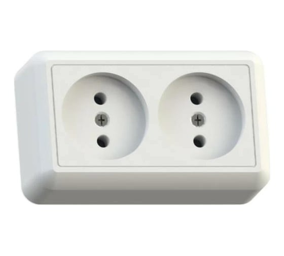 Изображение товара Розетка Кунцево-Электро ОПТИМА двухместная, 10А РА10-373 8009