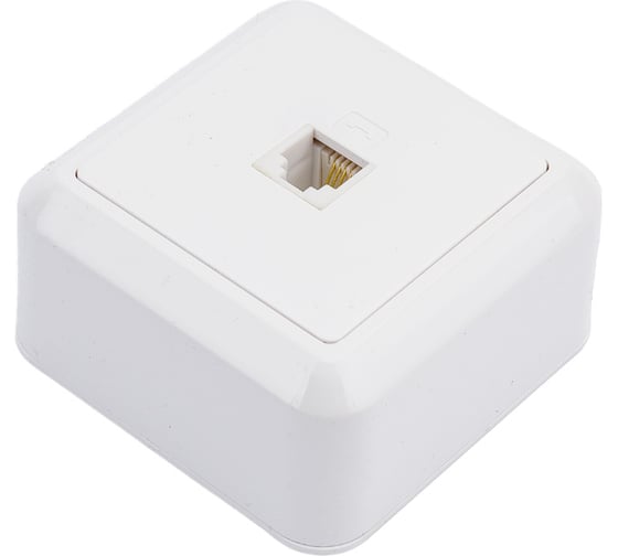 Изображение товара Телефонная розетка Кунцево-Электро ОПТИМА открытой установки, РТ5-7 8013