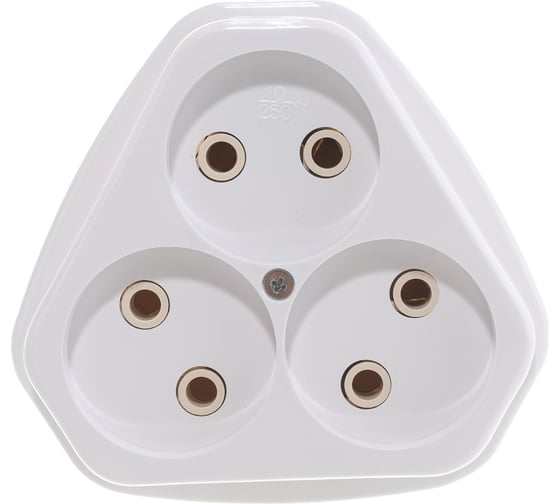 Изображение товара Розетка Кунцево-Электро трехместная открытой установки ток 10А РА10-387 5920