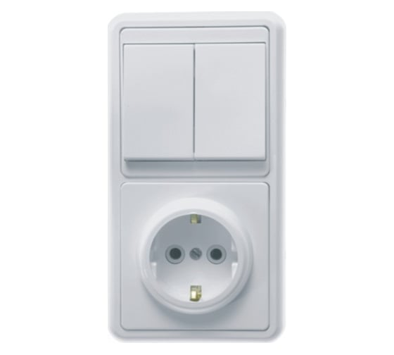 Изображение товара Комбинированный блок Кунцево-Электро БЭЛЛА скрытой установки выключатель+розетка БКВР-032 5831