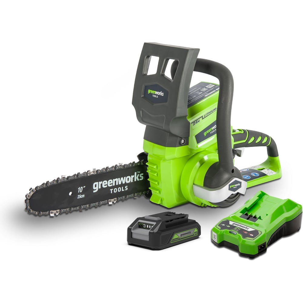 Аккумуляторная цепная пила GreenWorks G24CS25K2 2000007VA